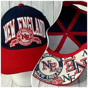Vintage NEW ENGLAND PATRIOTS Football  Hat Cap Strapback Under Rim Design Blue‎